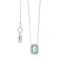 Collier Comete Femme in Or blanc Acquamarina GLQ 287